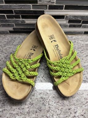Women's Birkenstock Betula Braided Slide Sandals in Lime Green size 7